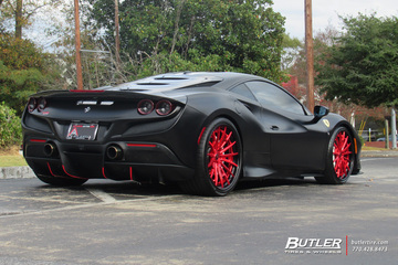 Ferrari F8 Tributo with 21in Savini SV-75 Wheels with Continental Sport Contact 6 tires