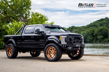 Ford F350 with 24in Grid Offroad GF7 Wheels