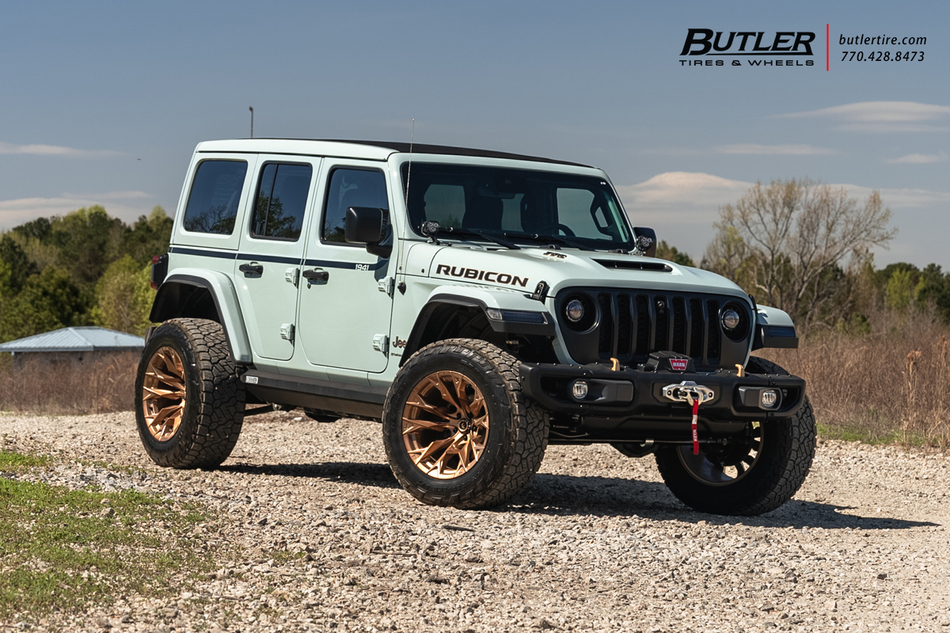 Jeep Wrangler with 22in Fuel Flame Wheels exclusively from Butler Tires