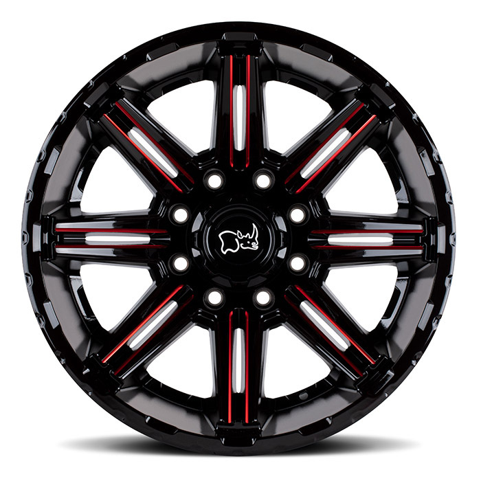 Black Rhino Rampage Wheels Gloss Black with Red Milled Spokes Finish
