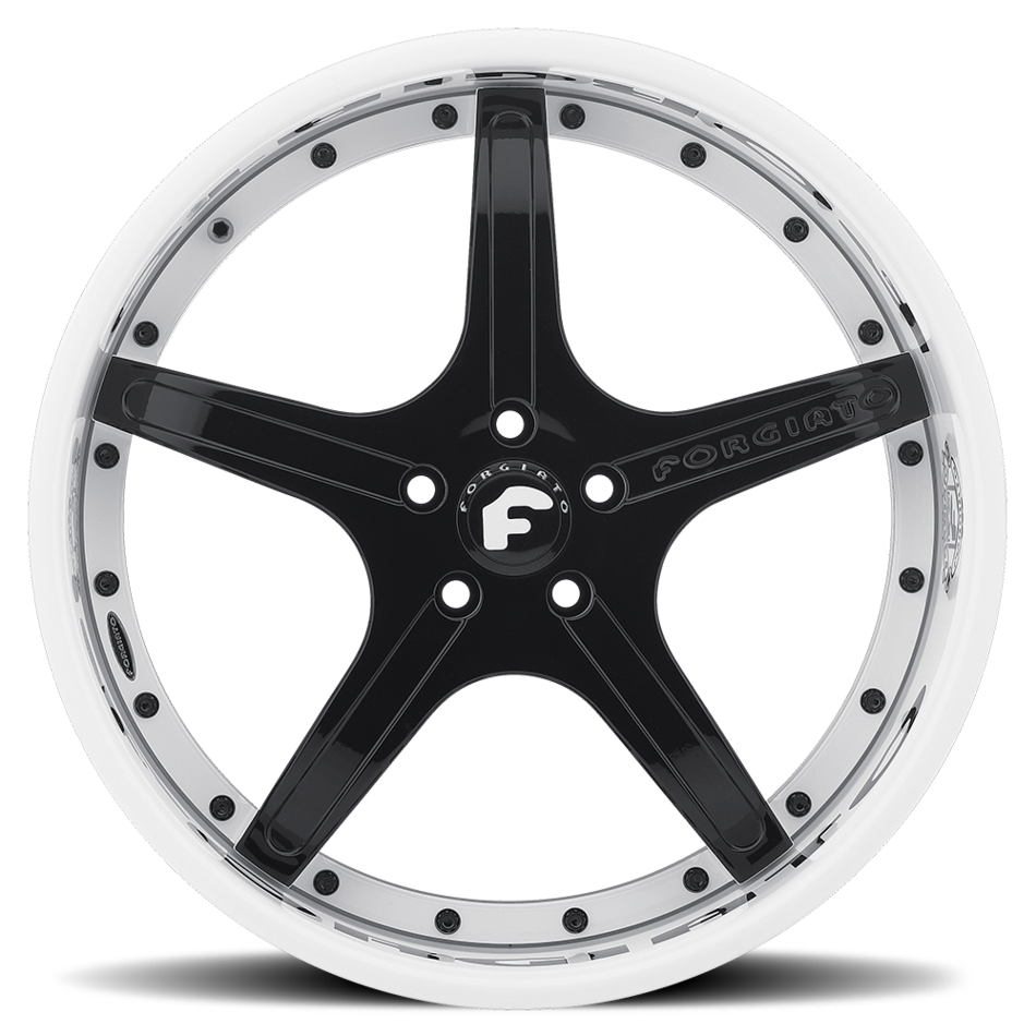 Forgiato Aggio-B Black and White Custom Finish Wheels