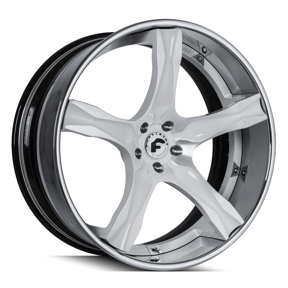 Forgiato Cavita-ECL Brushed and White Center with Chrome Lip Finish Wheels