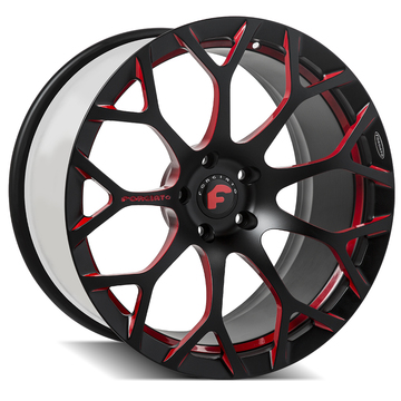 Forgiato Drea-M Black and Red Finish Wheels