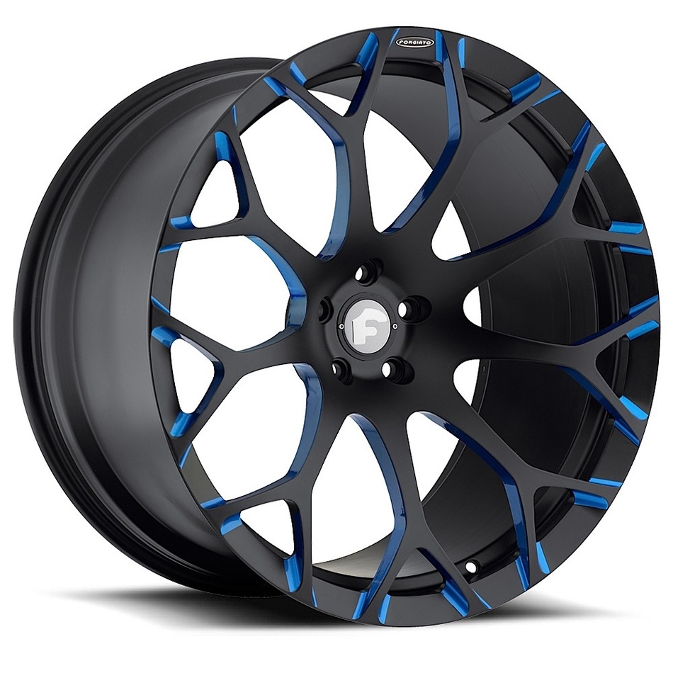 Forgiato Drea-M Black and Blue Finish Wheels