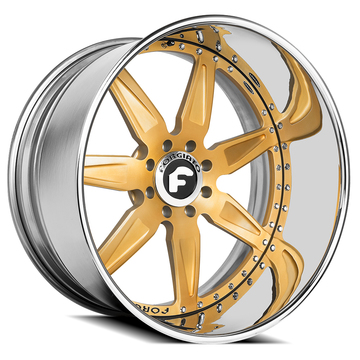 Forgiato Esporre Satin Gold and Chrome Finish Wheels