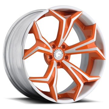 Forgiato F2.09 Orange and White Center with White Lip Finish Wheels