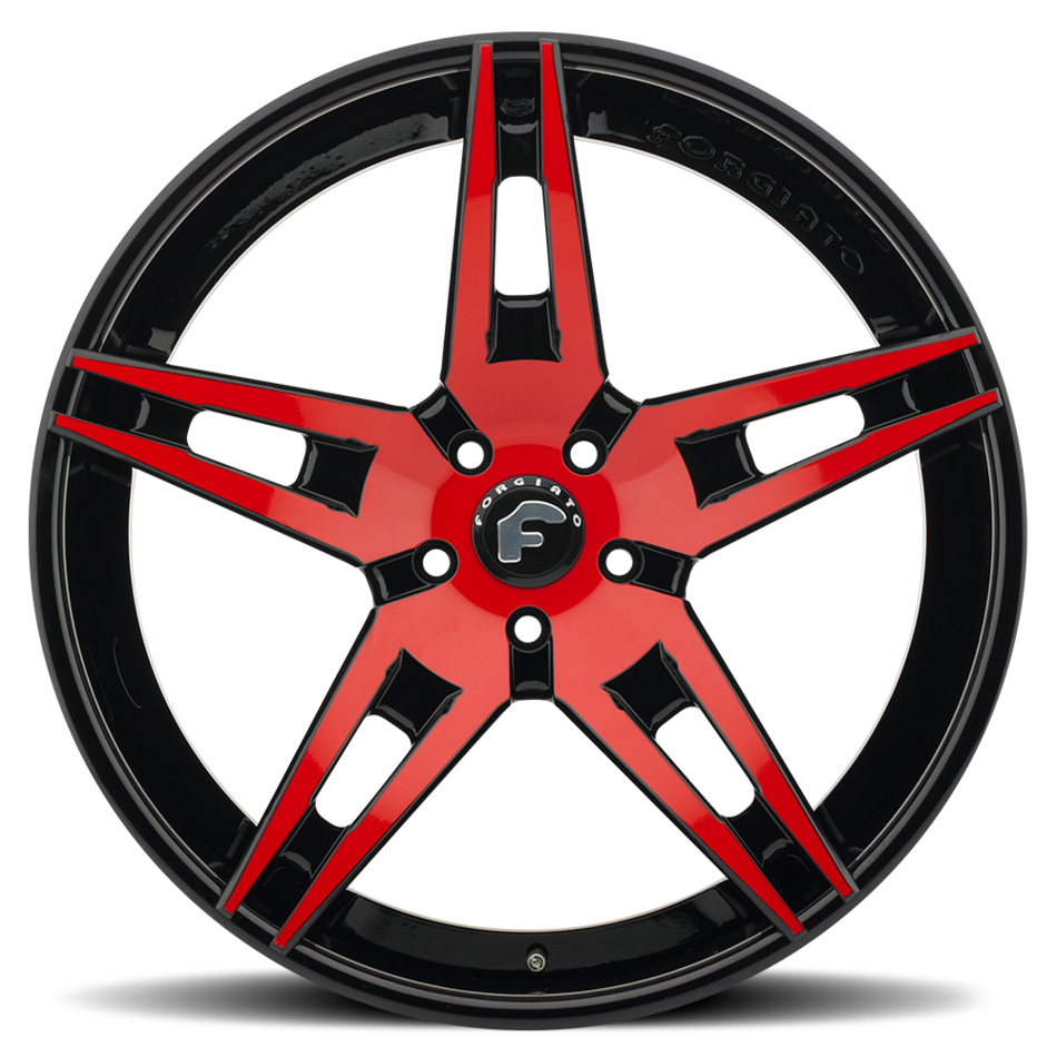 Forgiato F2.10 Red Center with Black Lip Finish Wheels
