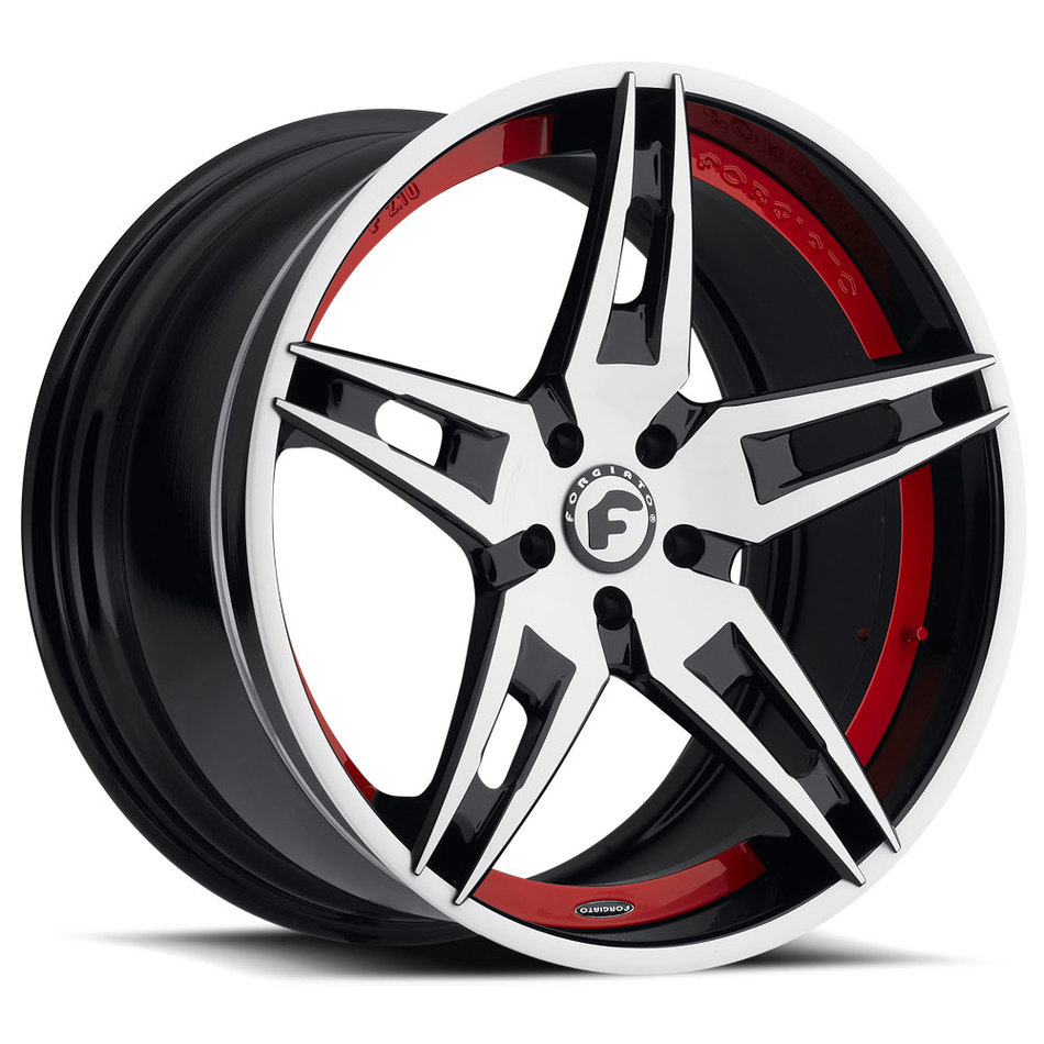 Forgiato F2.10 White Black and Red Center with Black and White Lip Finish Wheels