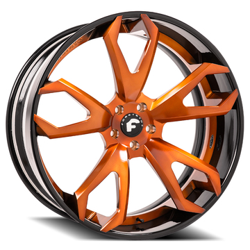 Forgiato F2.19-ECL Orange Center with Black Lip Finish Wheels