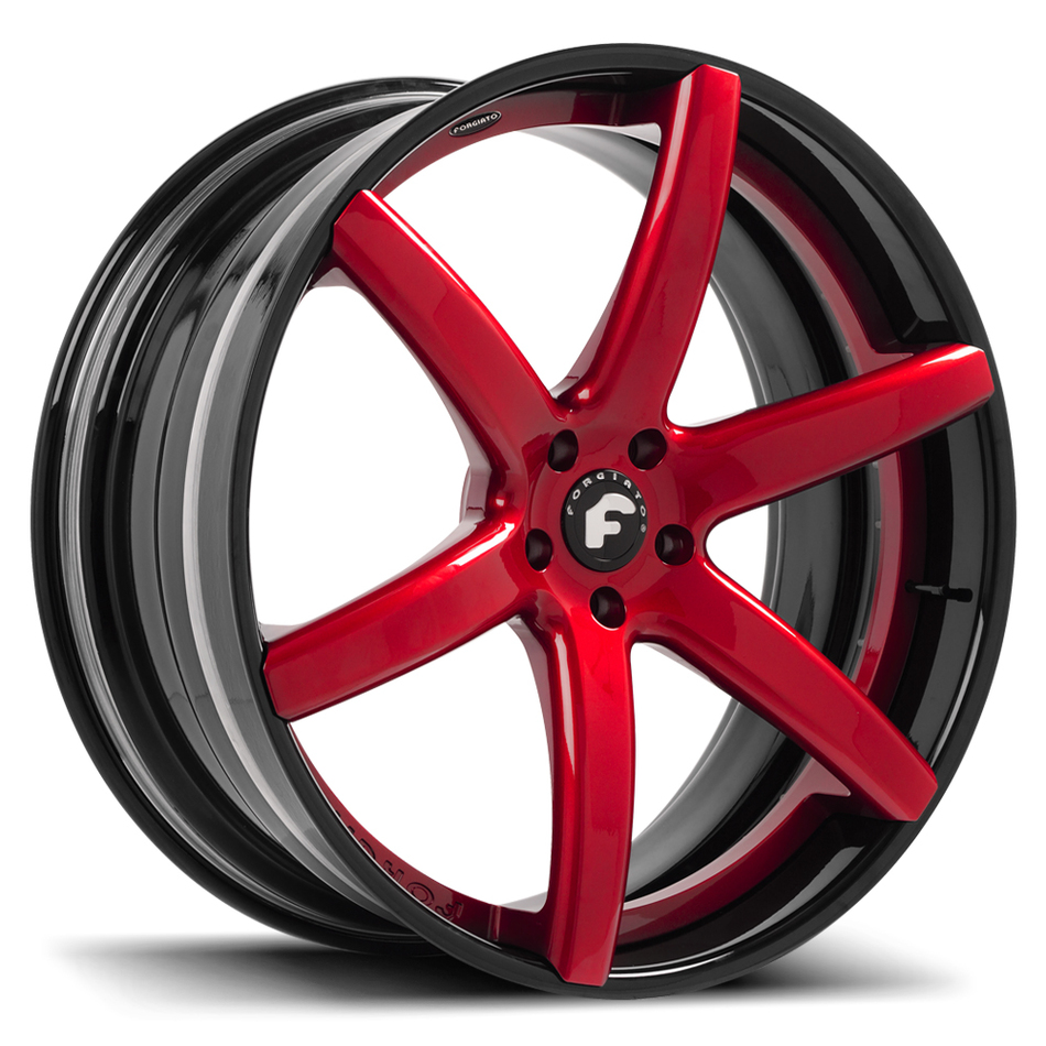 Forgiato F2.20 Red Center with Black Lip Finish Wheels