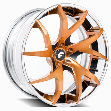 Forgiato F2.23-ECX Orange and Black Center with Chrome Lip Finish Wheels