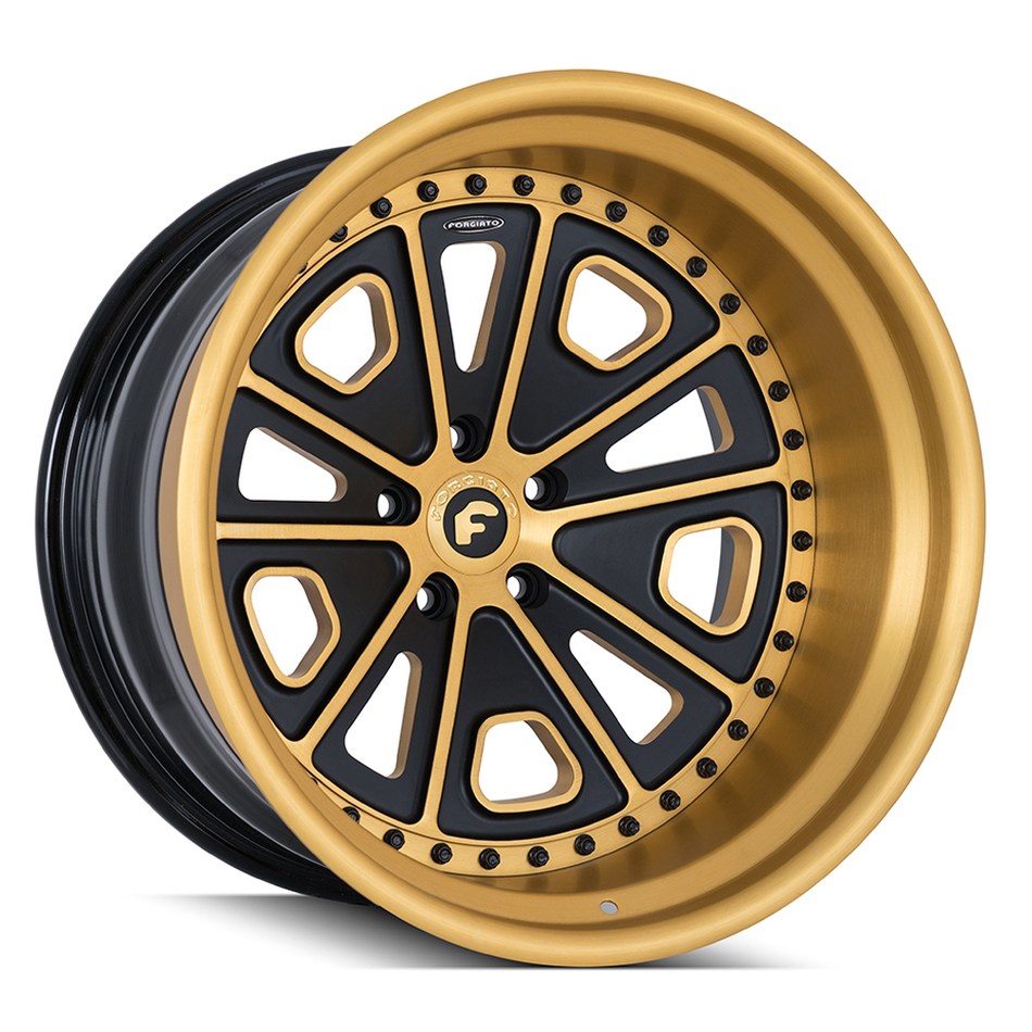 Forgiato FV3 Gold and Black Finish Wheels