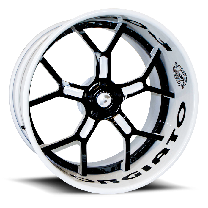 Forgiato GTR Black and White Center with White Lip Finish Wheels