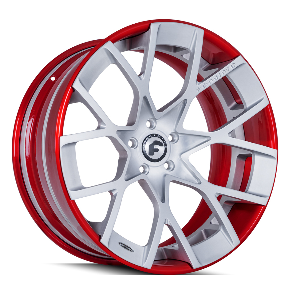 Forgiato Insetto-ECL Brushed and Red Finish Wheels