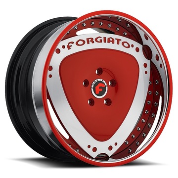 Forgiato Maschili Red and Chrome Center with Chrome and Red Lip Finish Wheels