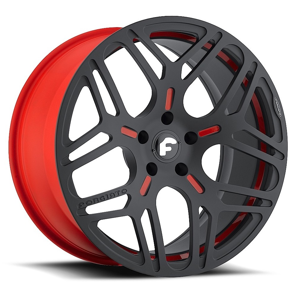 Forgiato Quadrato-M Black and Red Finish Wheels