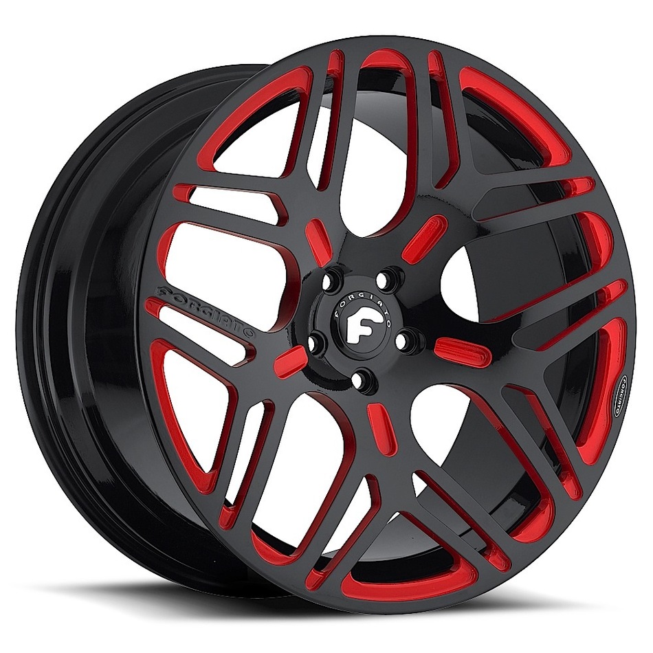 Forgiato Quadrato-M Black and Red Finish Wheels