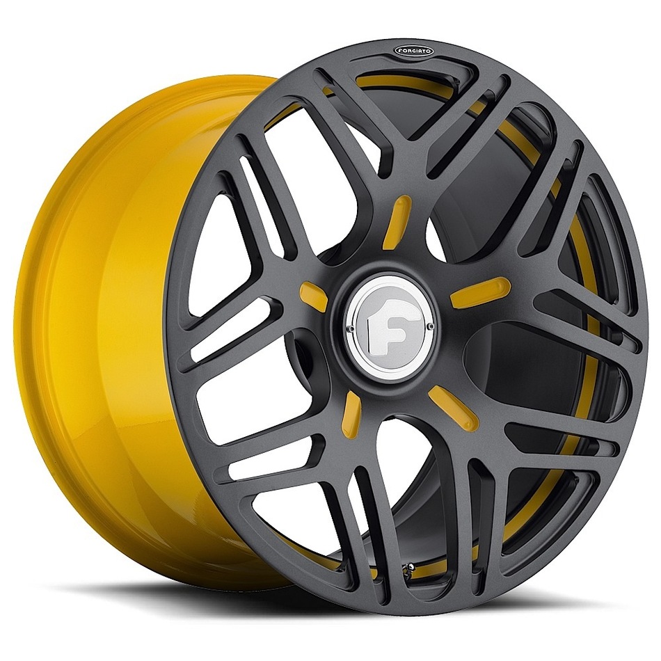 Forgiato Quadrato-M Black and Yellow Finish Wheels