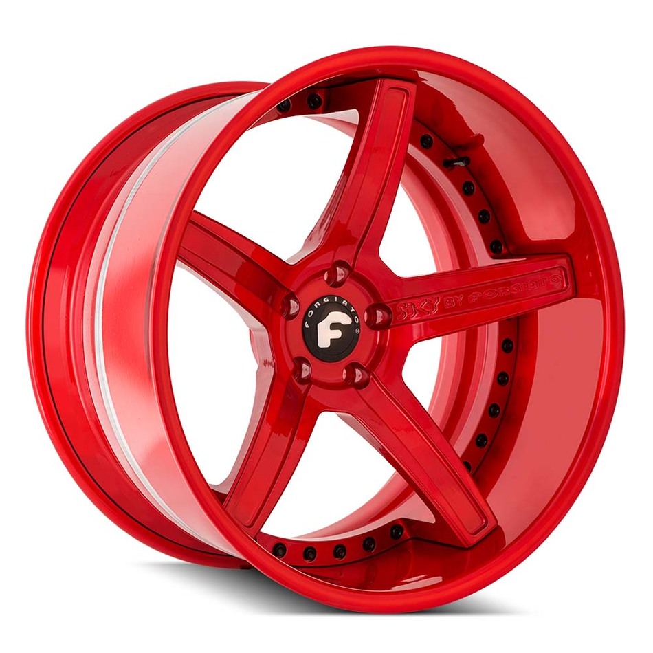 Forgiato S201 Brushed Red Finish Wheels