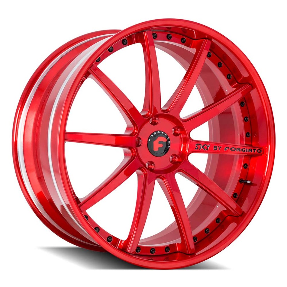 Forgiato S206 Brushed Red Finish Wheels