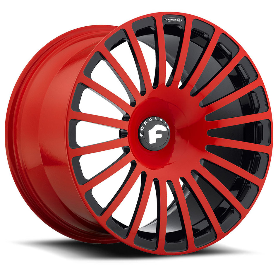 Forgiato Singolo-M Red and Black Finish Wheels