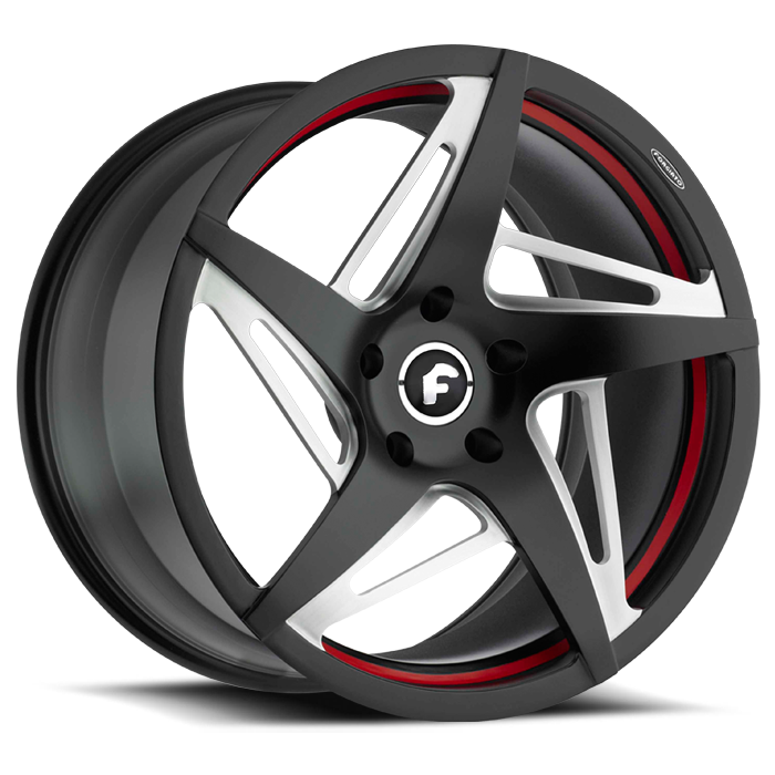 Forgiato Spacco-M Black Satin and Red Finish Wheels