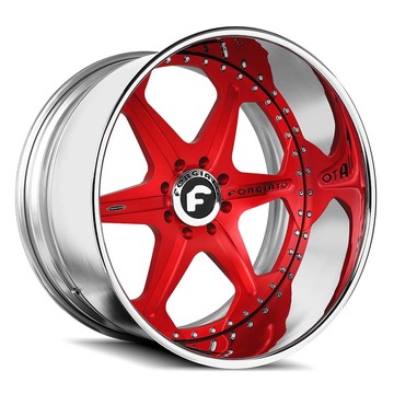 Forgiato Sporcizia Red and Chrome Finish Wheels