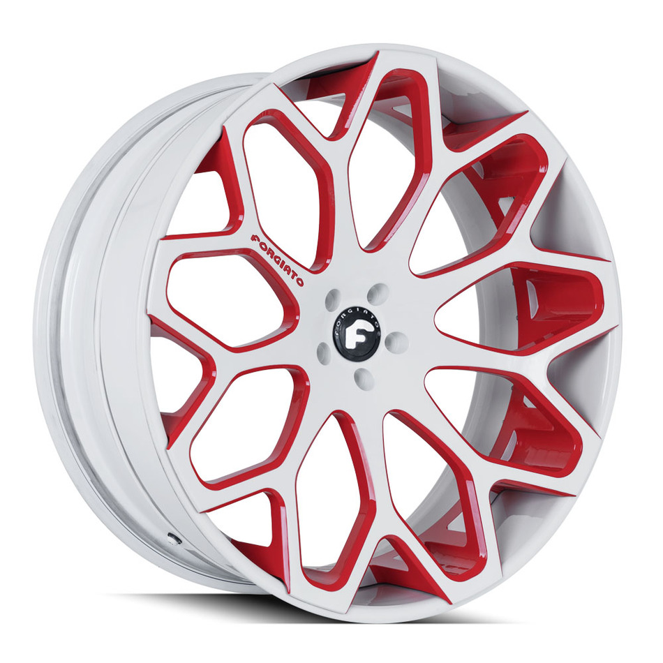 Forgiato Tessi-ECL White and Red Finish Wheels