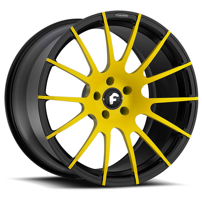 Forgiato Titanio-M Yellow and Black Finish Wheels