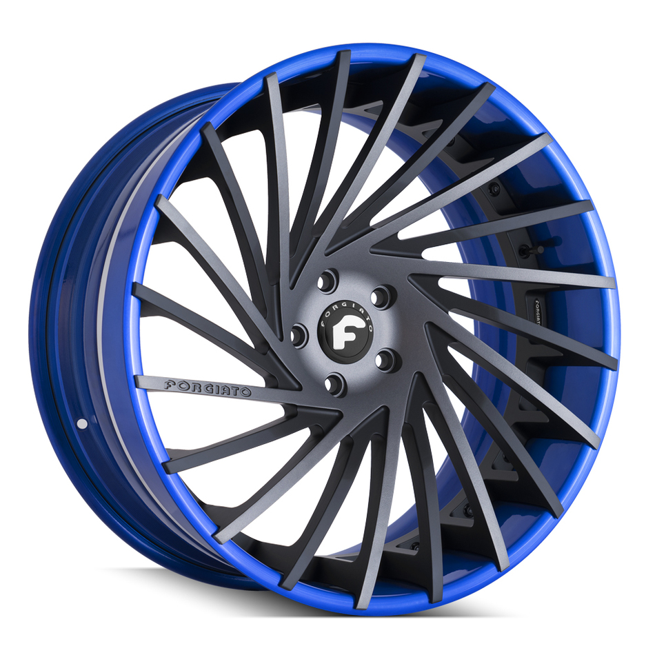 Forgiato Ventoso-ECL Blue and Black Finish Wheels