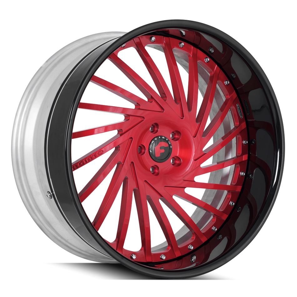 Forgiato Ventoso Red and Black Finish Wheels