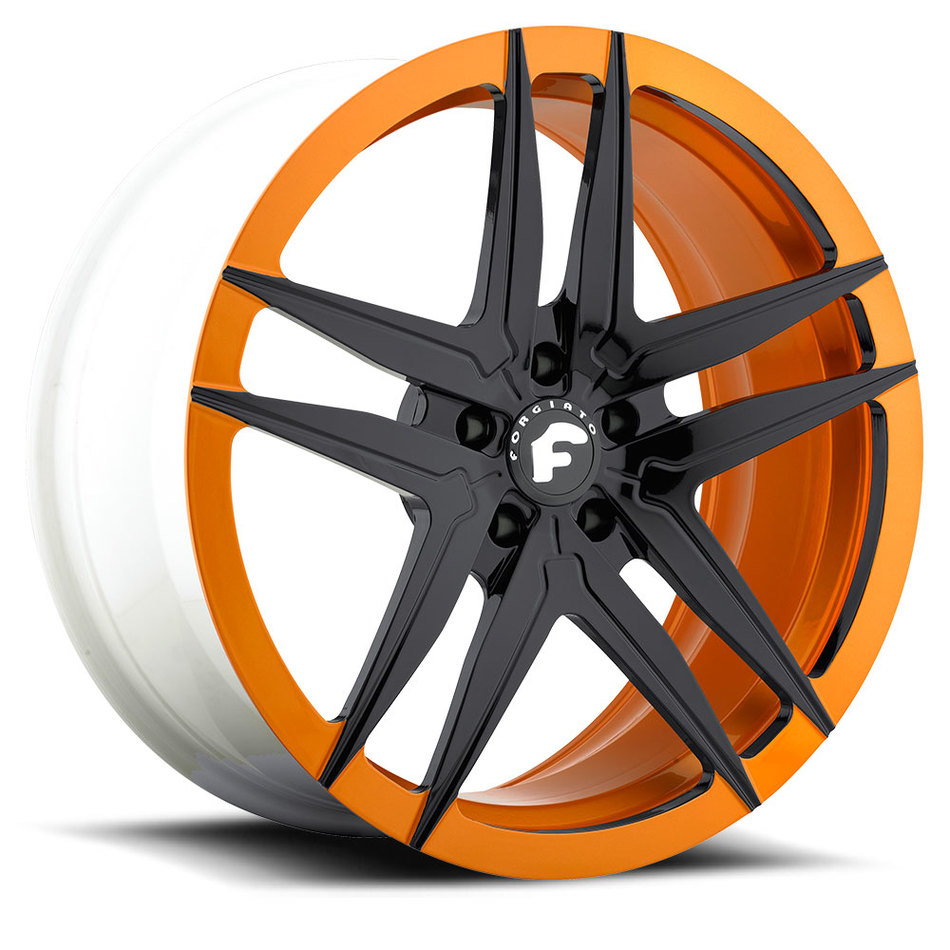 Forgiato Vizzo-M Orange and Black Finish Wheels