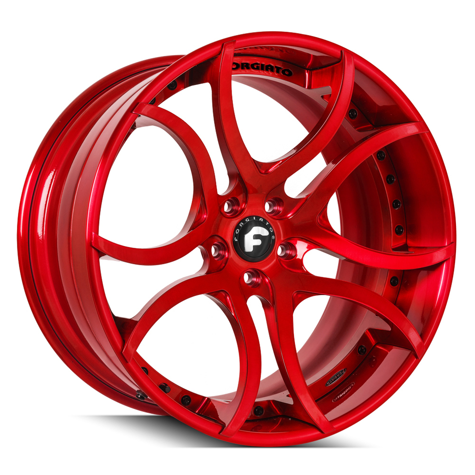 Forgiato S216 Brushed Red Finish Wheels