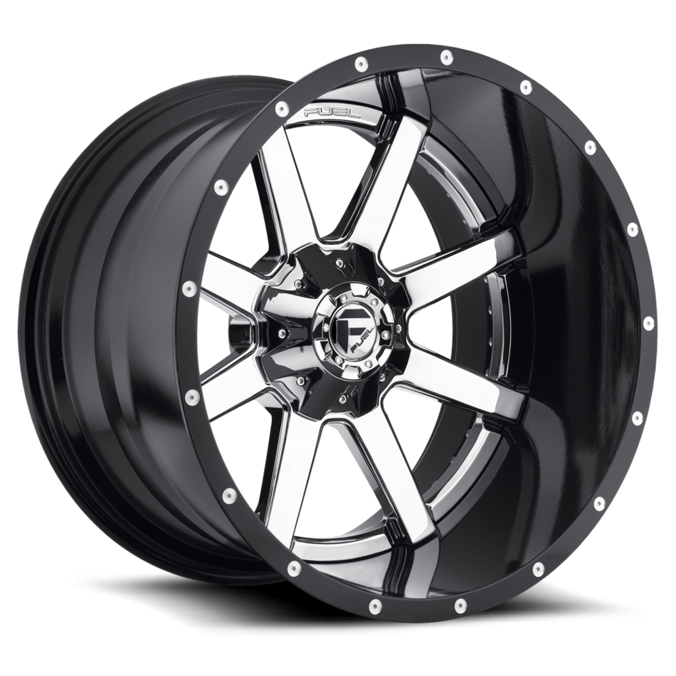 Fuel Maverick D260 Chrome with Gloss Black Lip Two Piece Off-Road Wheels