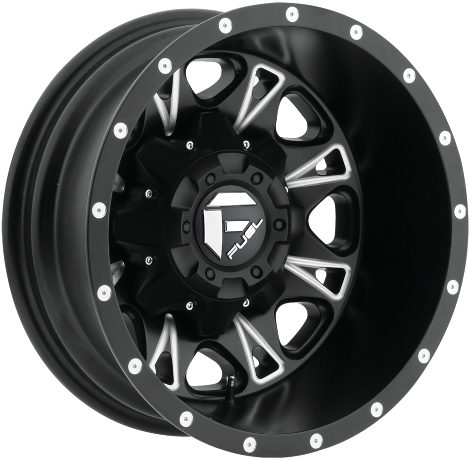 Fuel Throttle D513 Matte Black and Milled Dually One Piece Wheels - Rear