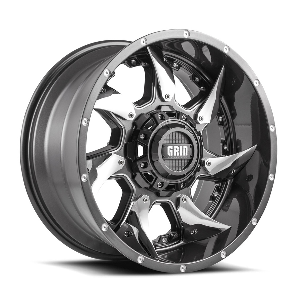 Grid Offroad GD1 Graphite with Chrome Inserts Finish Wheels