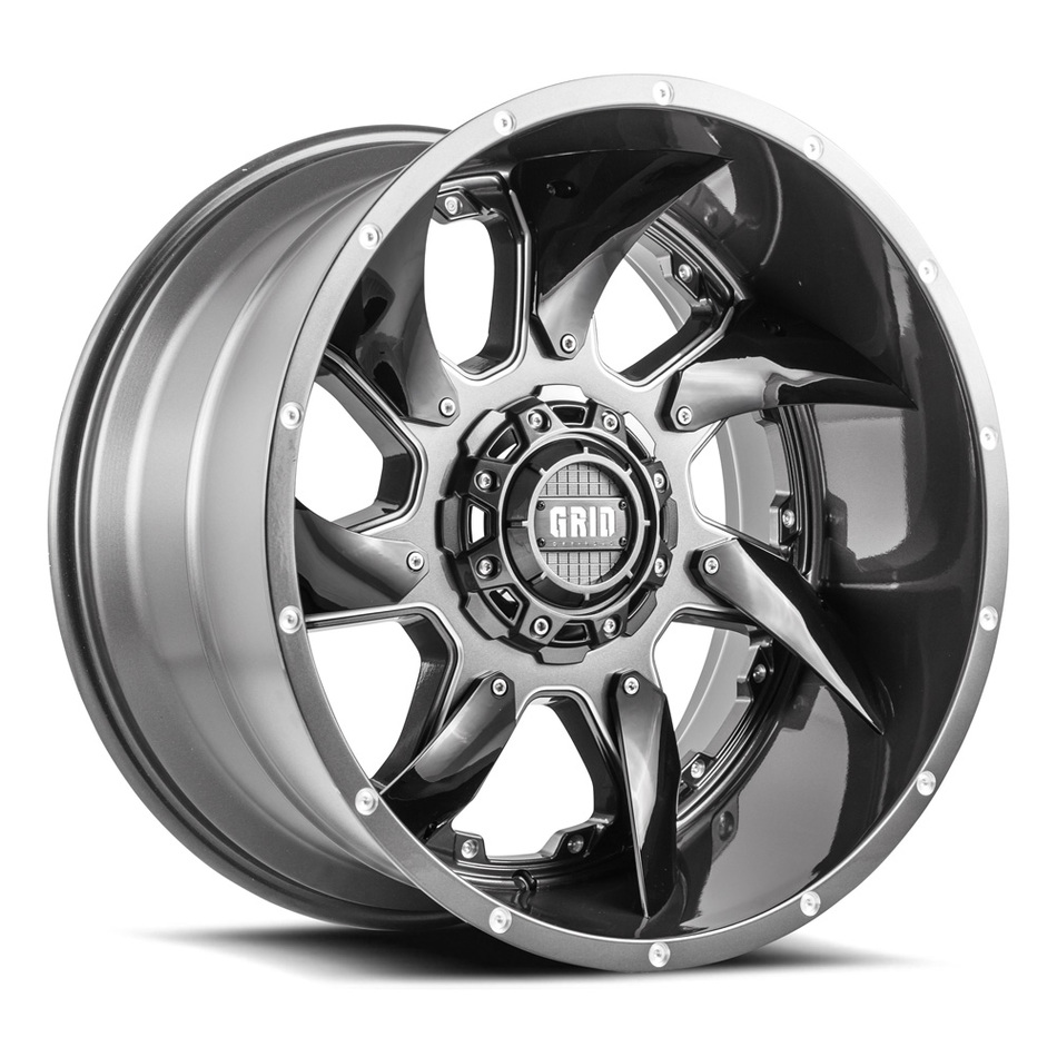 Grid Offroad GD1 Graphite with Black Inserts Finish Wheels