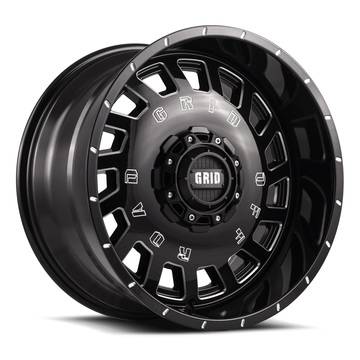Grid Offroad GD3 Gloss Black with Machined Edge Finish Wheels