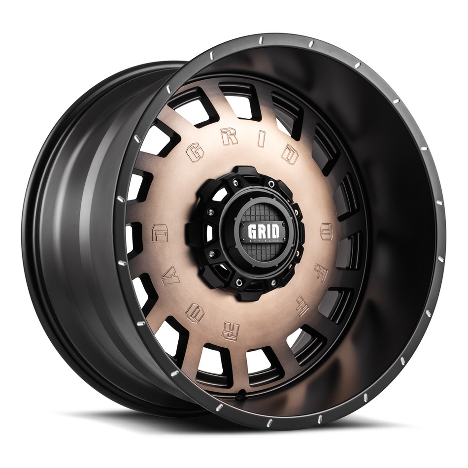 Grid Offroad Bronze with Black Lip Finish Wheels