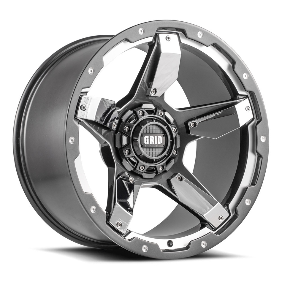 Grid Offroad GD4 Graphite with Chrome Inserts Finish Wheels