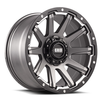 Grid Offroad GD5 Hyper Silver with Black Lip Finish Wheels
