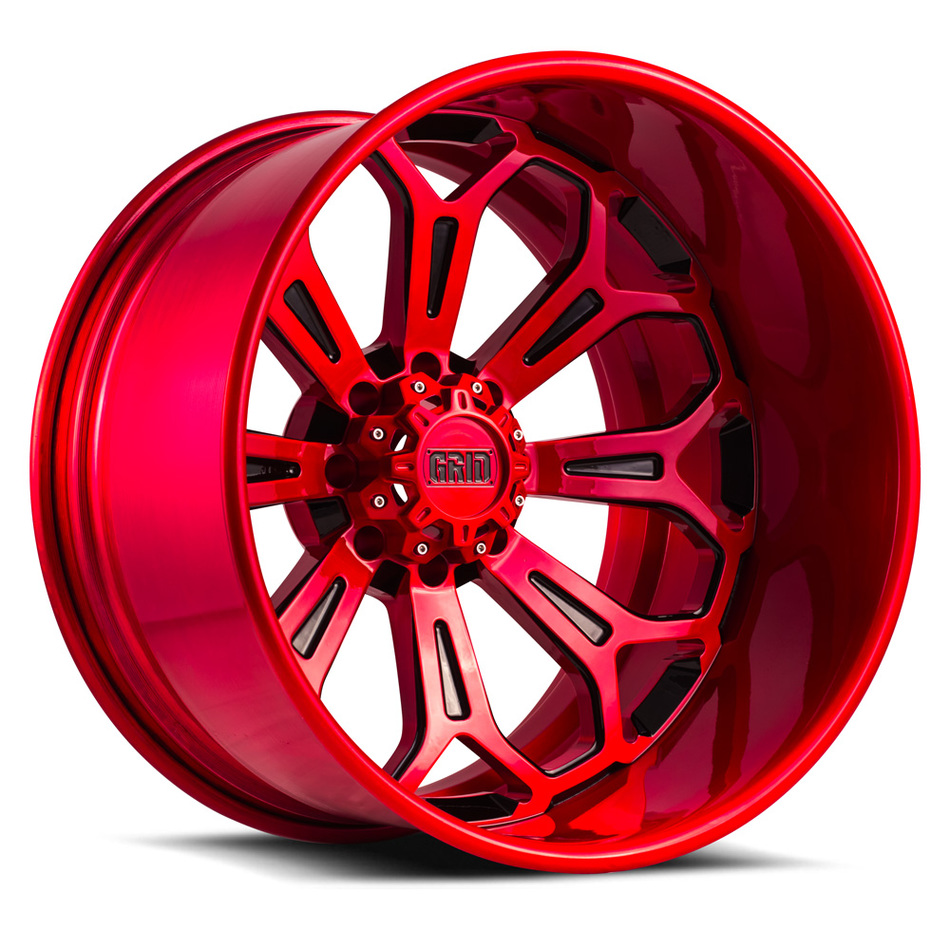 Grid Offroad GF3 Custom Red and Black Finish Wheels