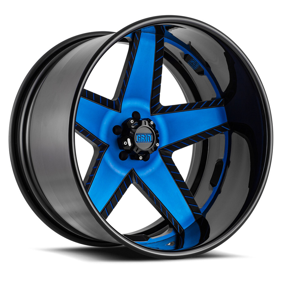 Grid Offroad GF9 Matte Black with Blue Accents Finish Wheels