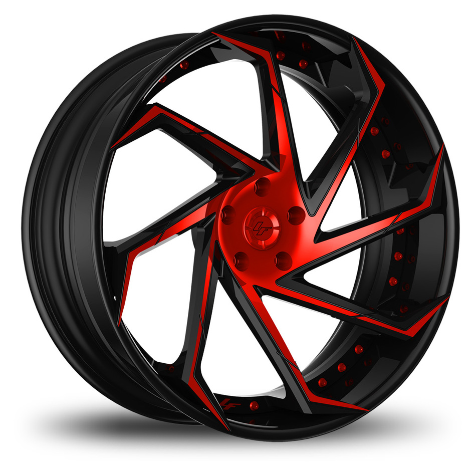 Lexani LF-117 Custom Black and Red Finish Wheels