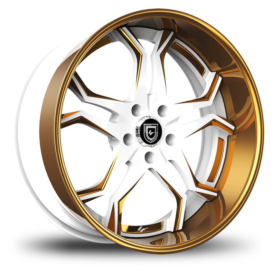 Lexani 752 Opal Custom White and Gold Finish Wheels