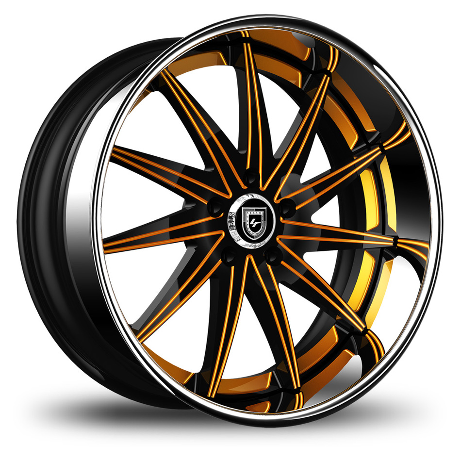 Lexani 751 Topaz Custom Black and Orange Finish Wheels