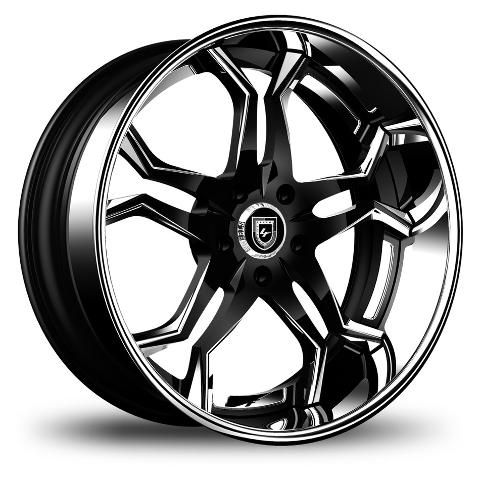 Lexani 752 Opal Custom Black with Chrome Accents Finish Wheels