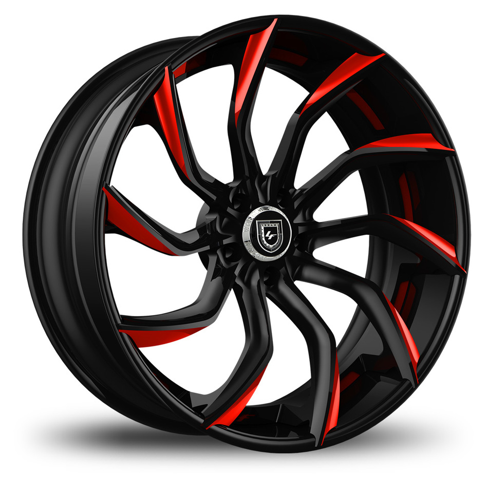 Lexani 753 Matiesse Custom Black and Red Finish Wheels