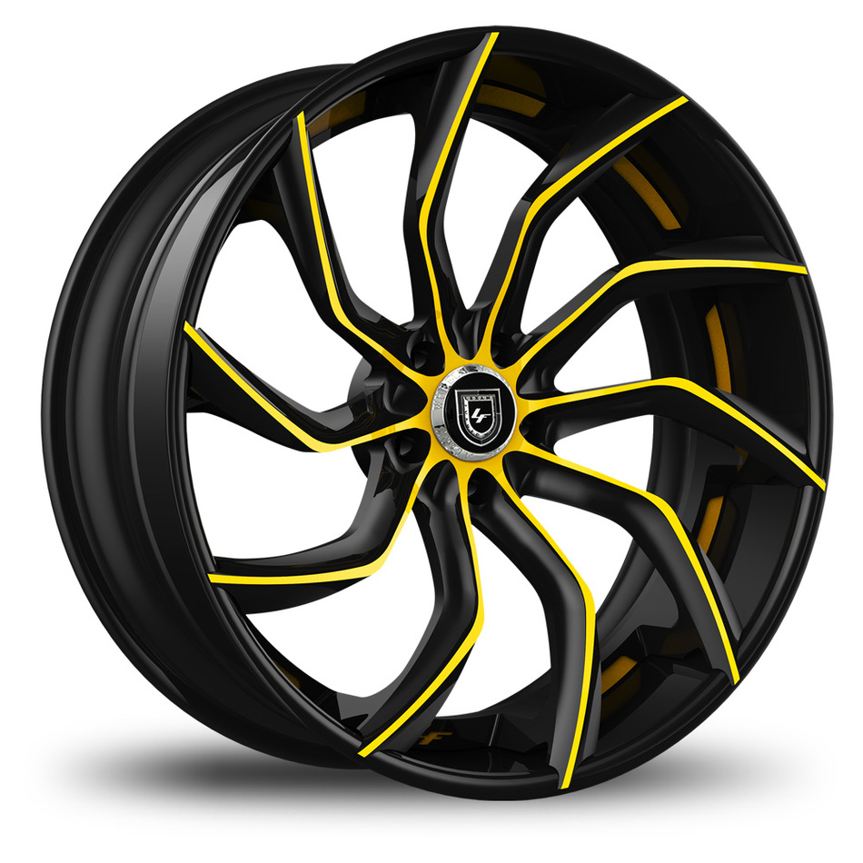 Lexani 753 Matiesse Custom Black and Yellow Finish Wheels