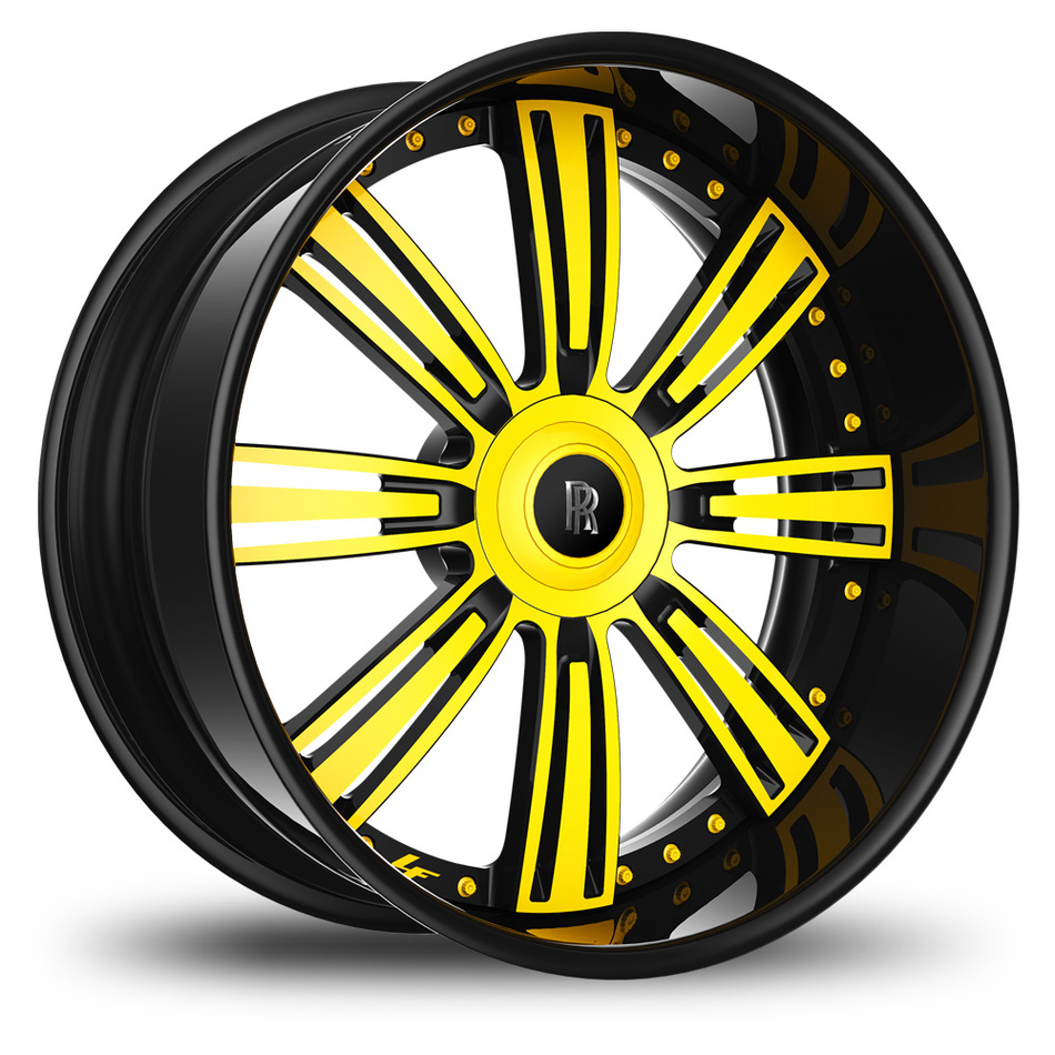 Lexani 755 Grino Black and Yellow Finish Wheels